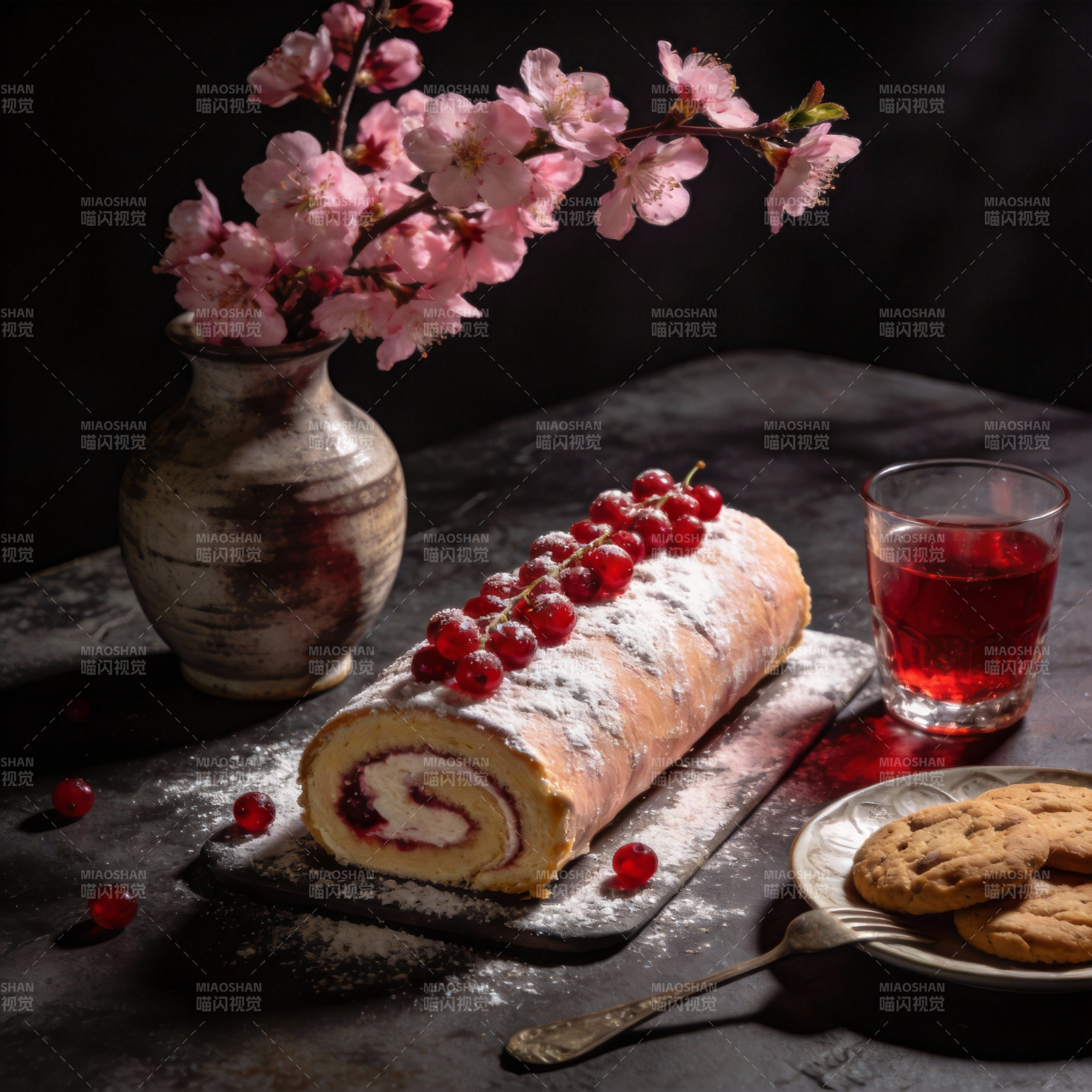 樱花下的甜点时光图片