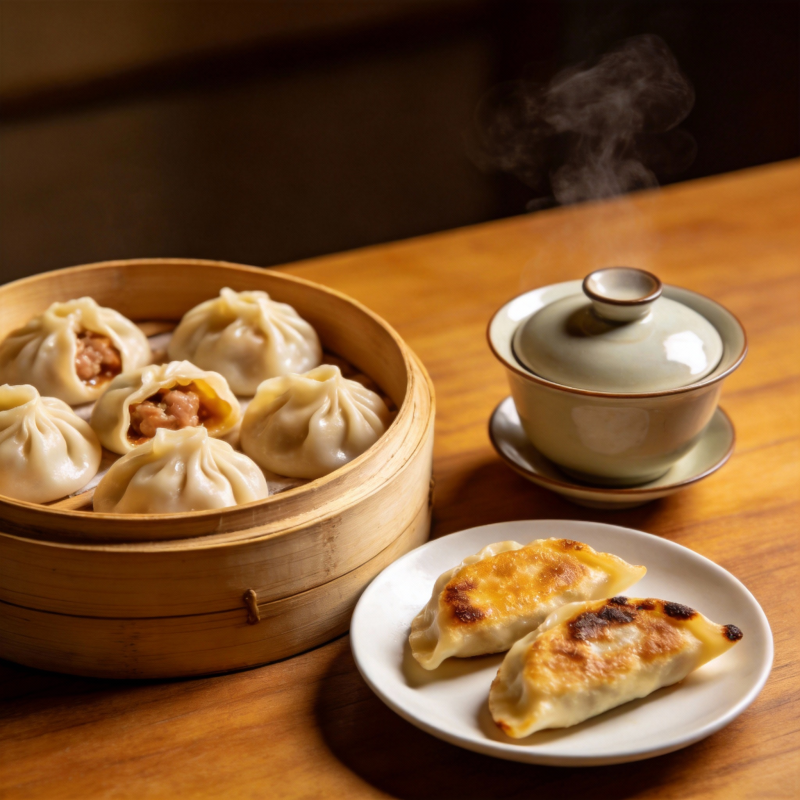 热腾腾的美味饺子图片