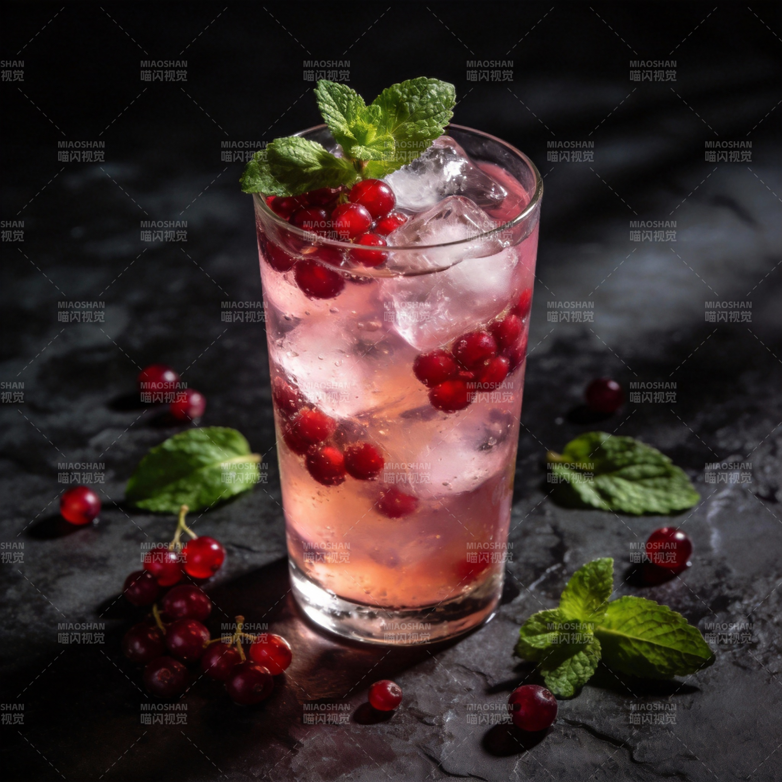 红果薄荷冰饮图片