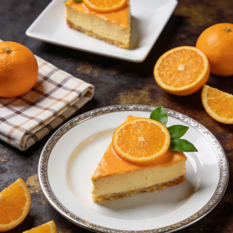 橙香芝士蛋糕图片