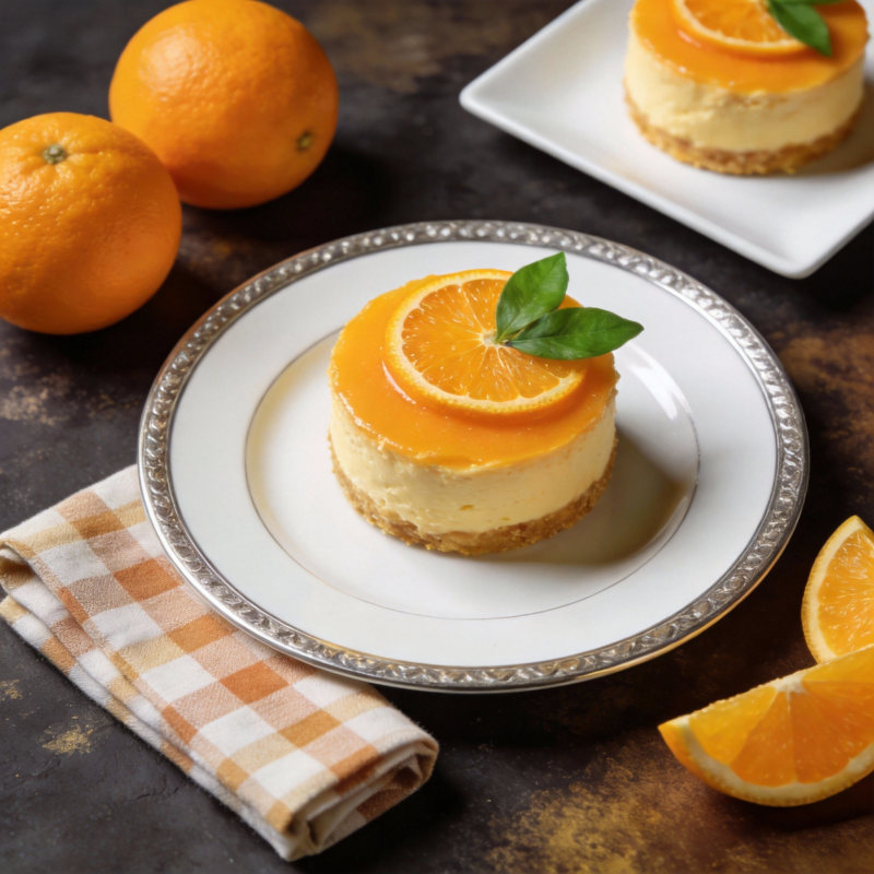 橙香芝士蛋糕图片
