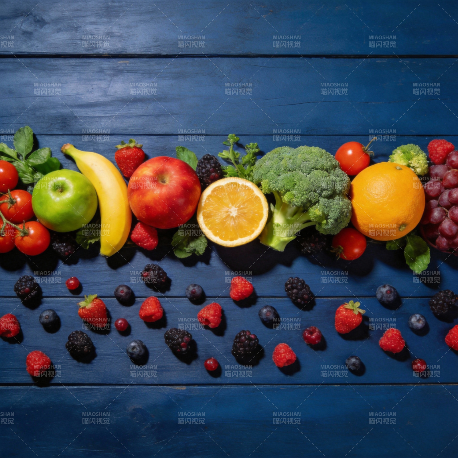 缤纷水果蔬菜拼盘图片