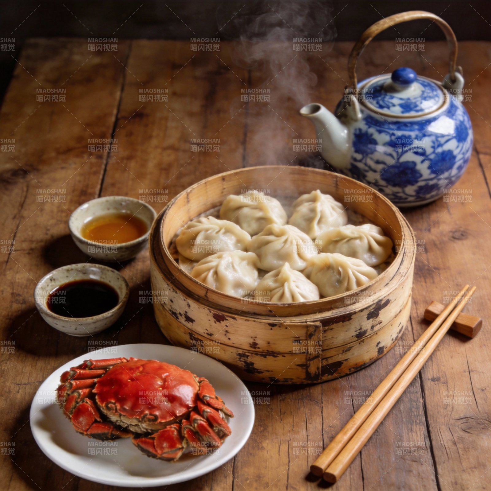 蒸饺蟹宴图片
