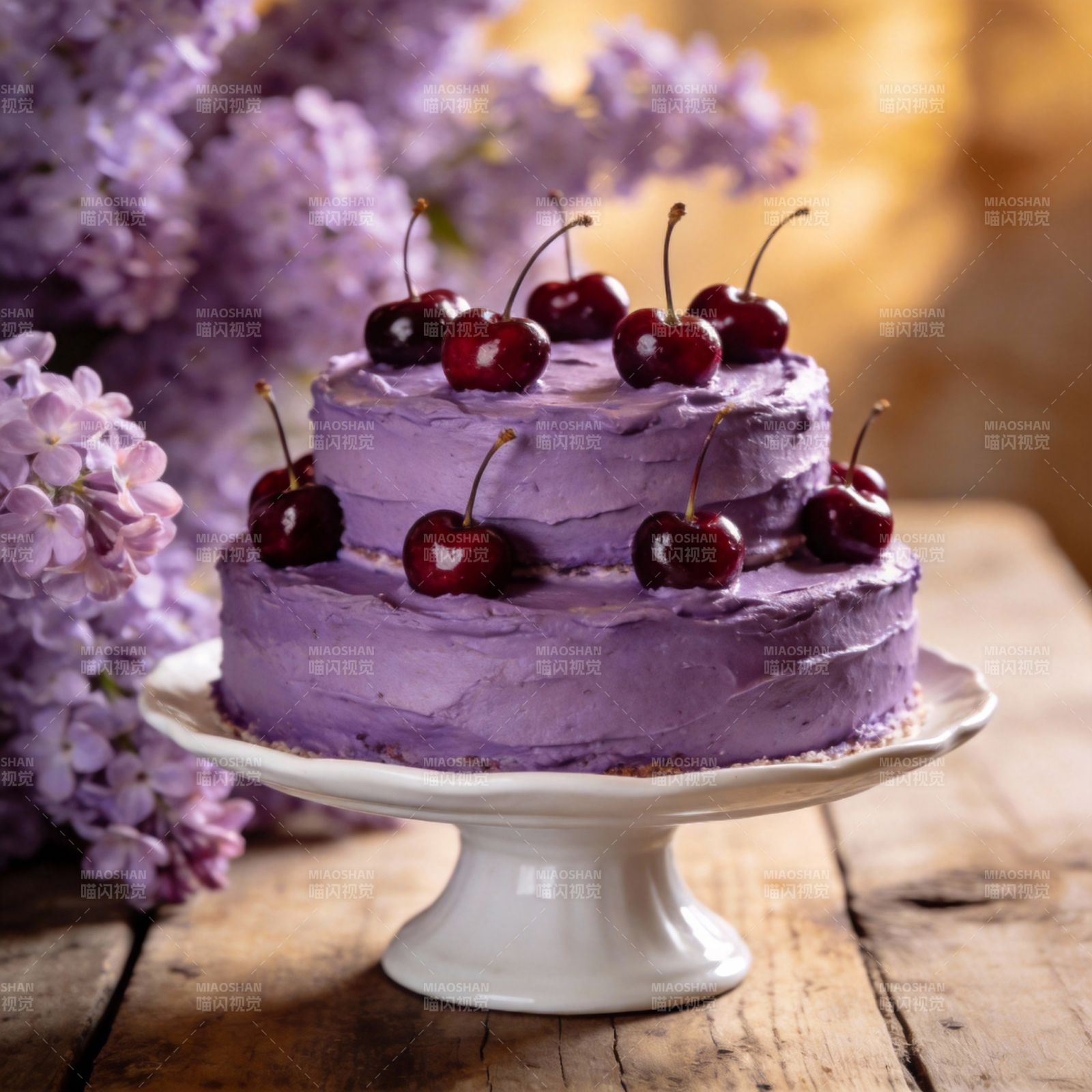 紫樱桃蛋糕图片