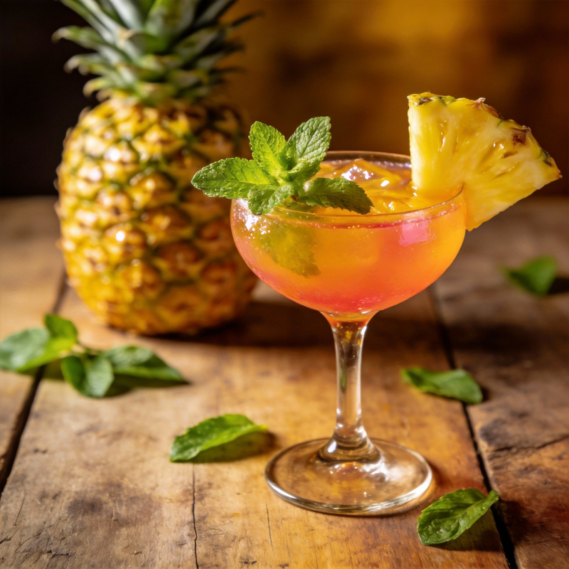 菠萝薄荷鸡尾酒图片
