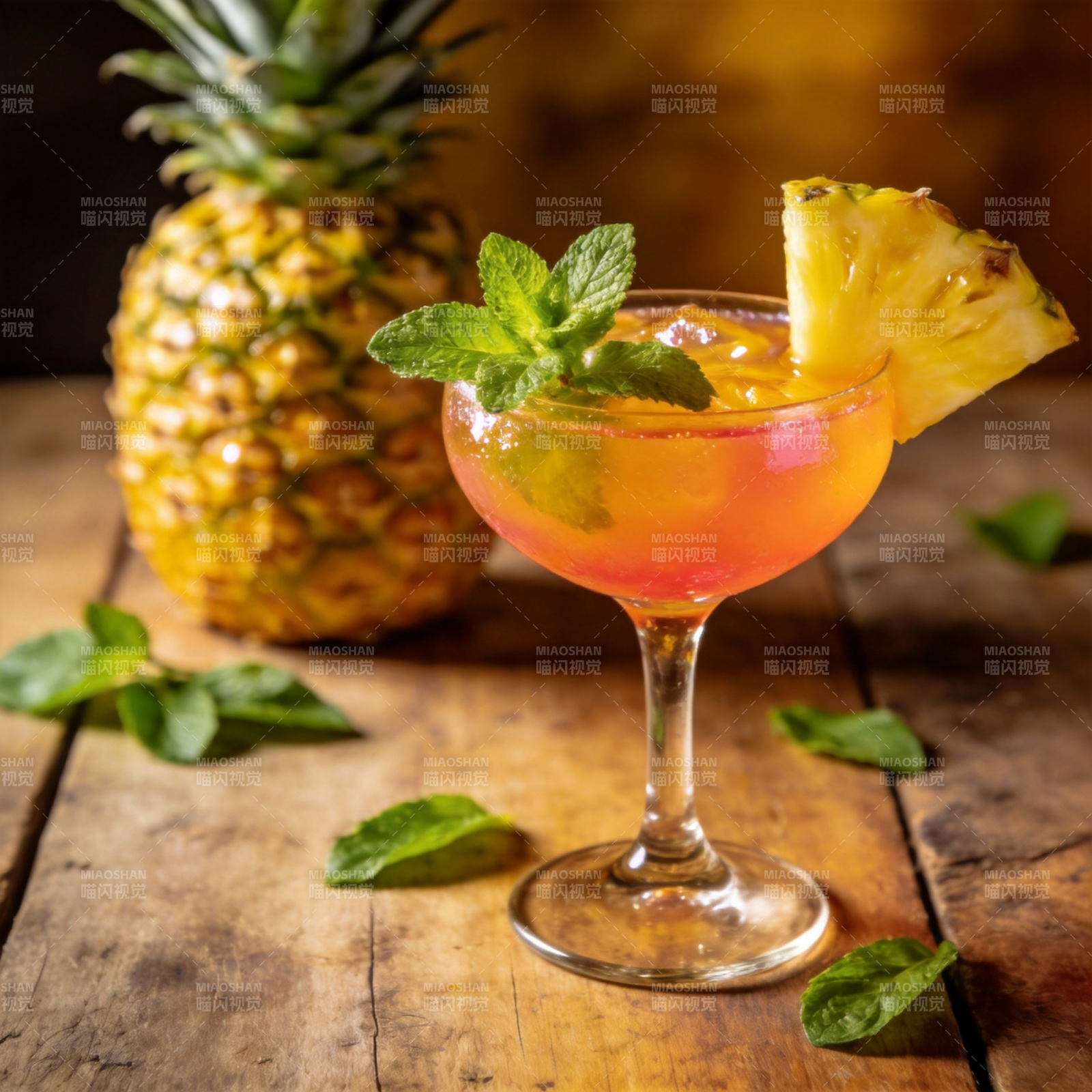 菠萝薄荷鸡尾酒图片