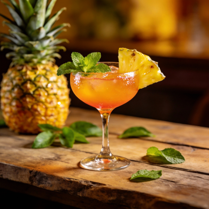 菠萝薄荷鸡尾酒图片