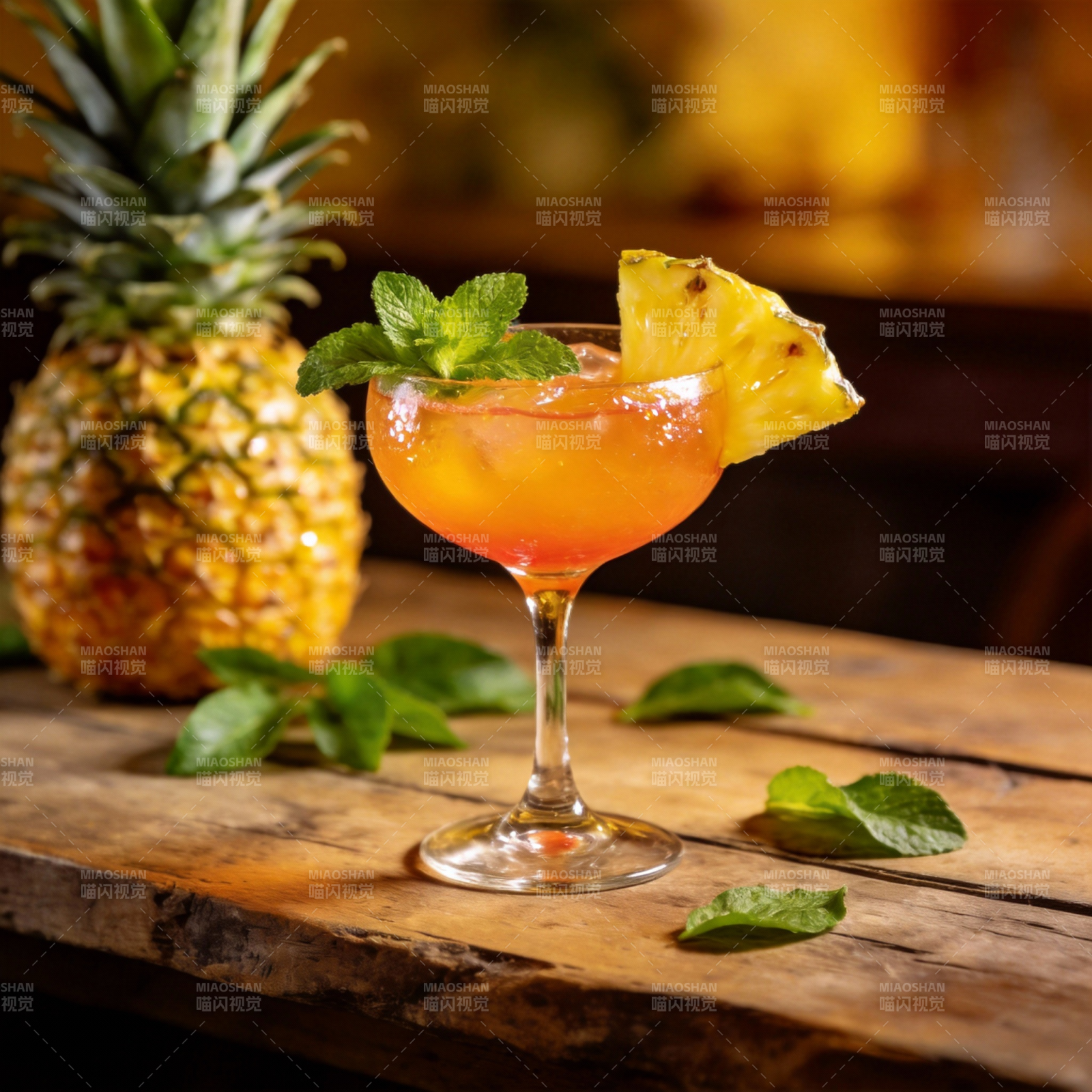 菠萝薄荷鸡尾酒图片