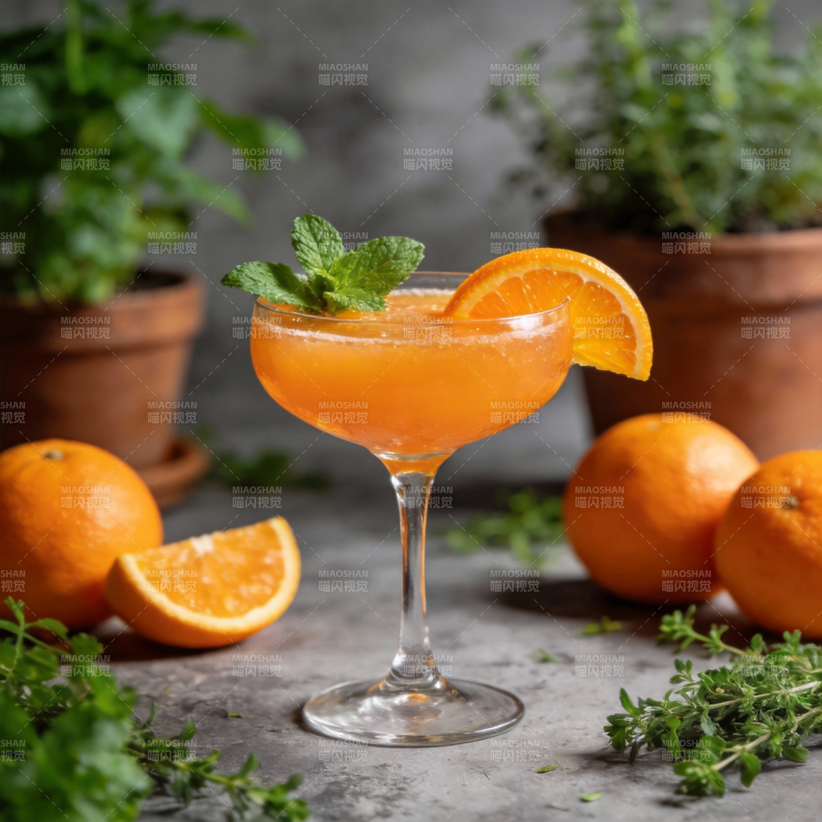 橙香薄荷鸡尾酒图片