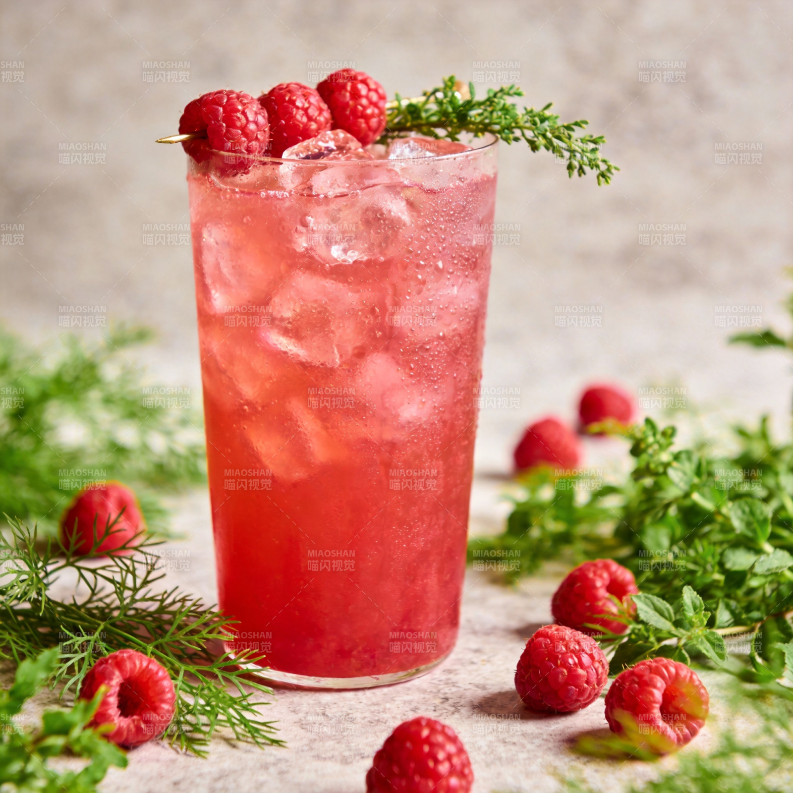 覆盆子冰饮图片