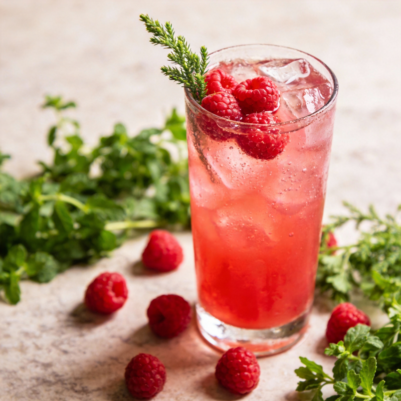 覆盆子薄荷饮品图片