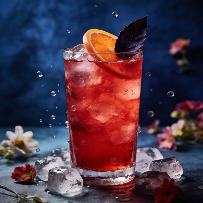 冰爽橙红鸡尾酒图片