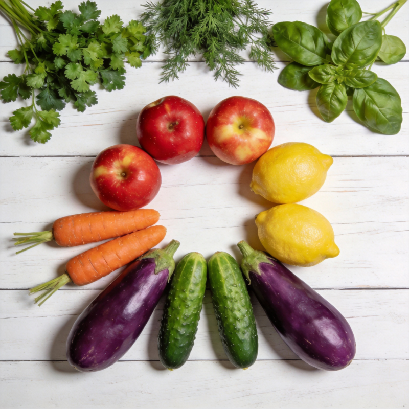 新鲜蔬果拼盘图片