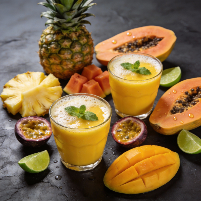 热带水果鲜榨汁图片