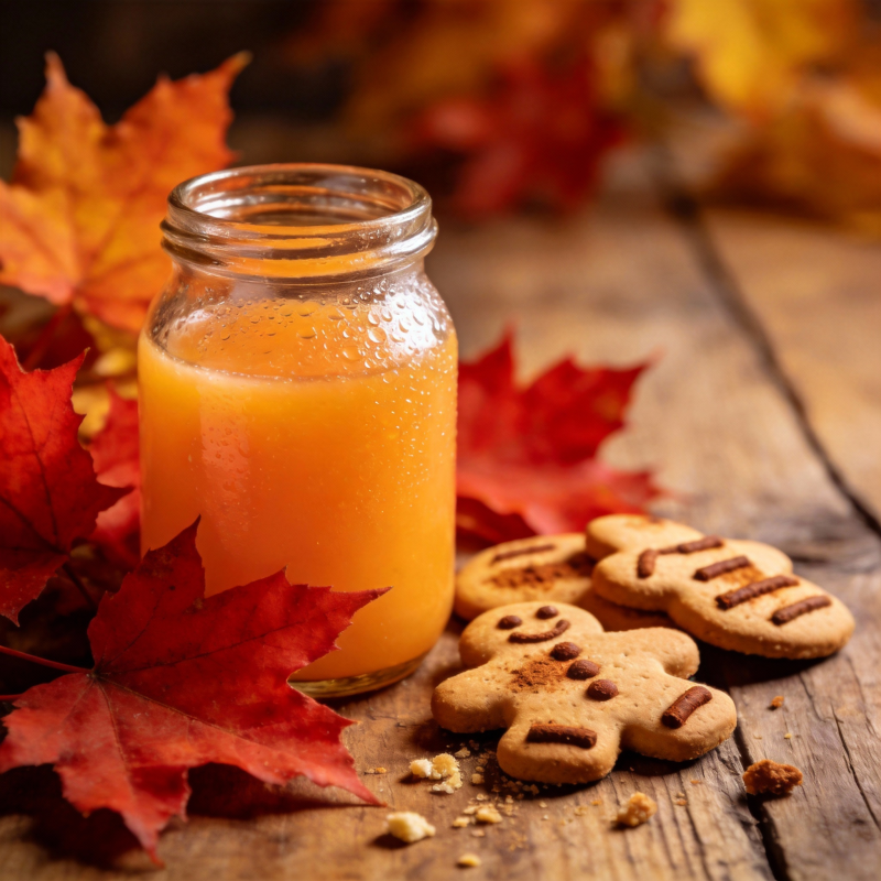 秋日暖饮与姜饼图片