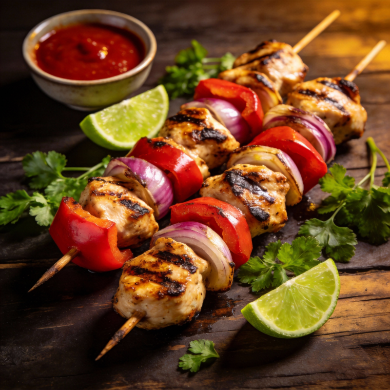 美味鸡肉串烧图片