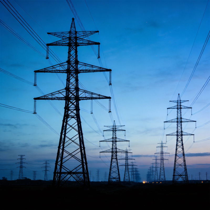 电力塔剪影图片