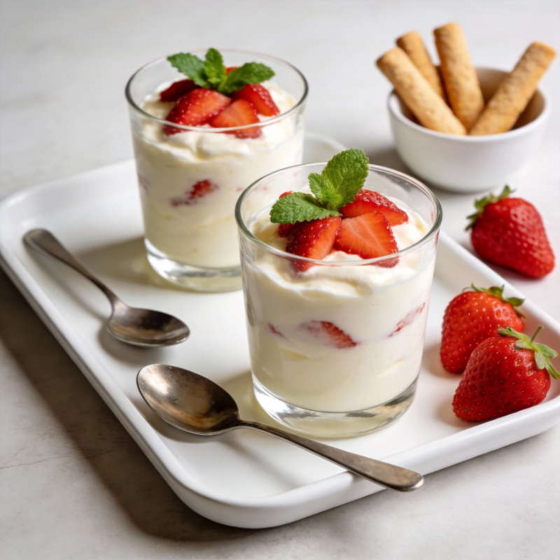 草莓奶油甜品图片