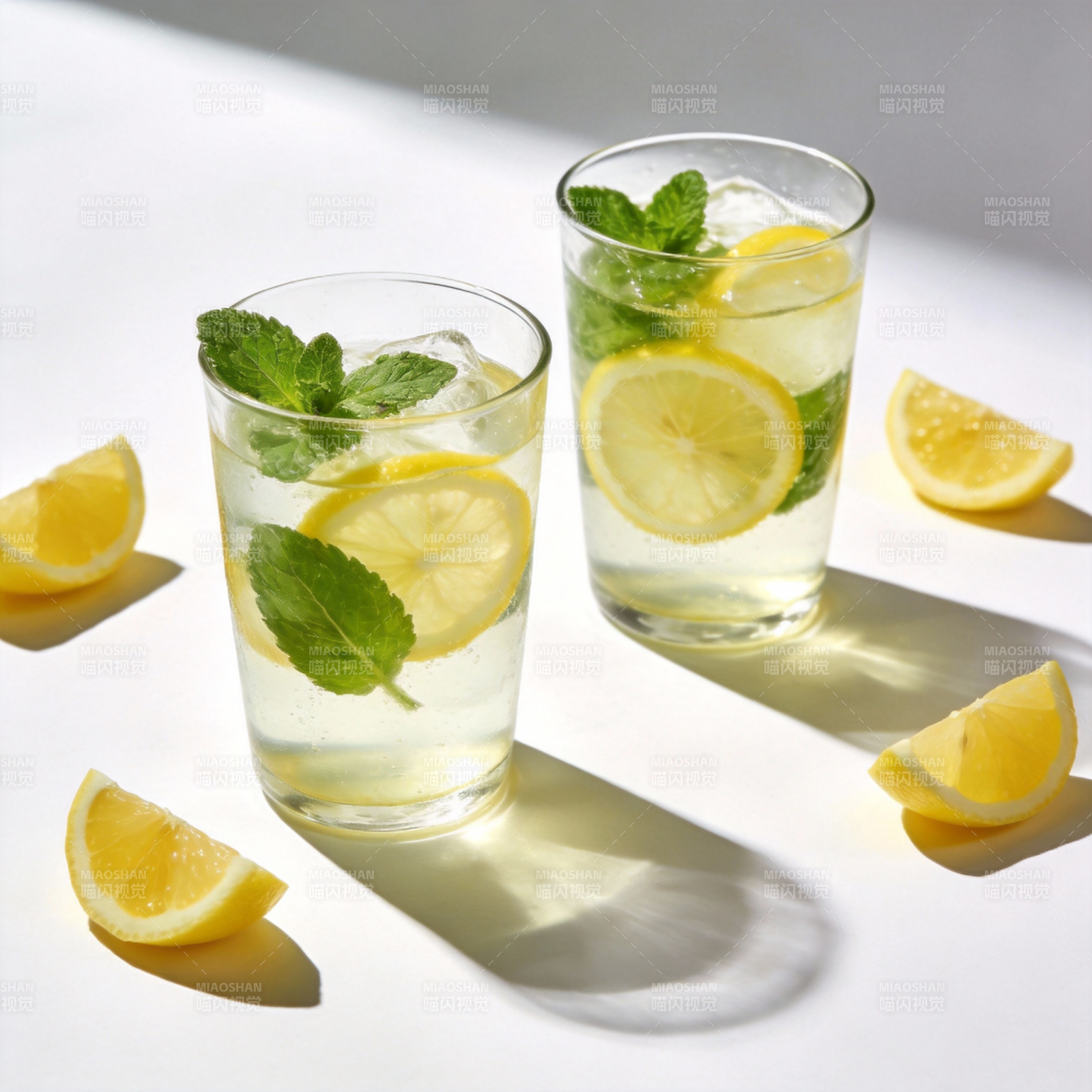 柠檬薄荷冰饮图片