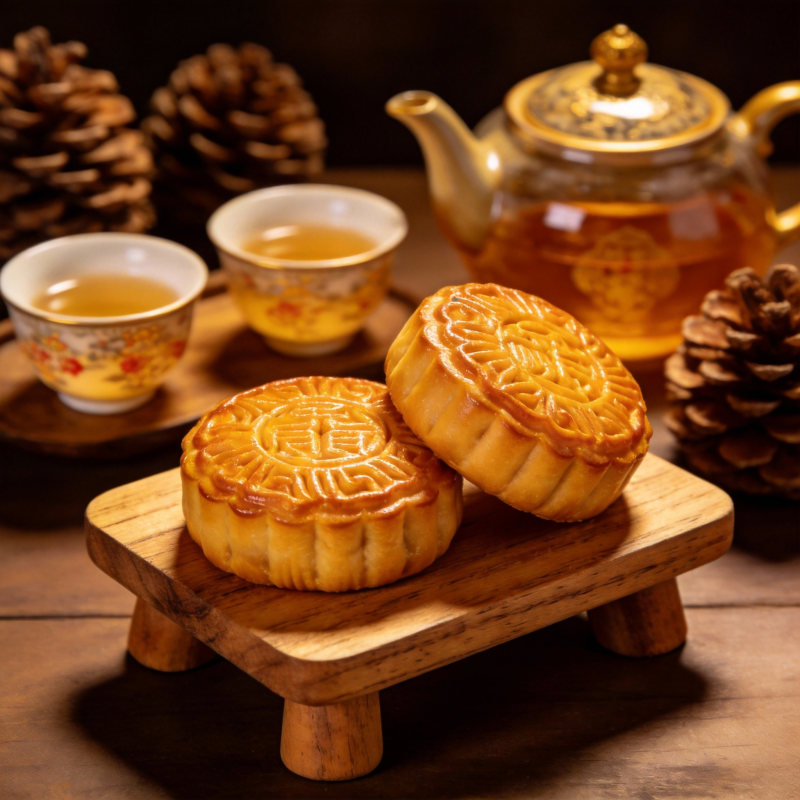 中秋月饼茶香四溢图片