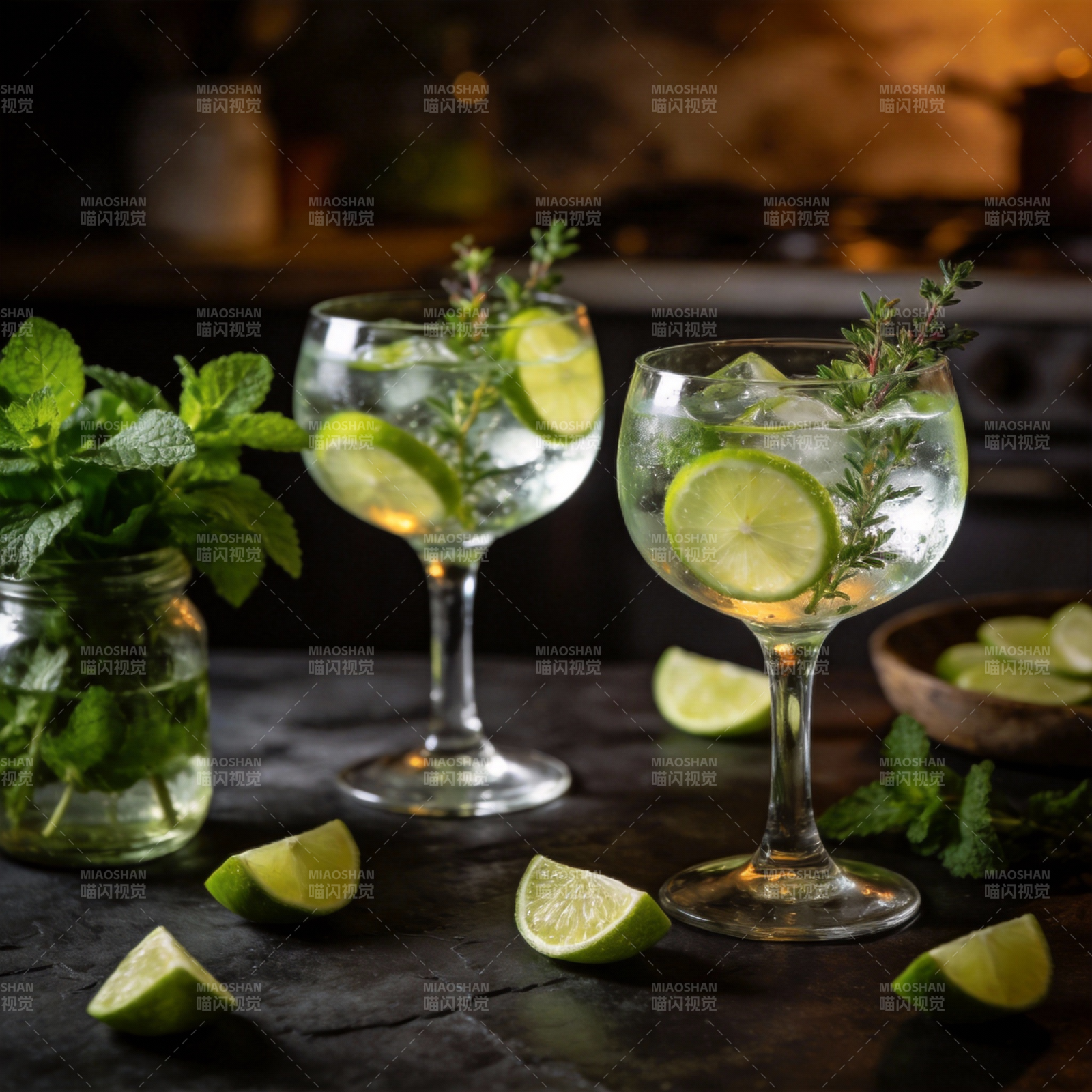 清新柠檬薄荷饮图片