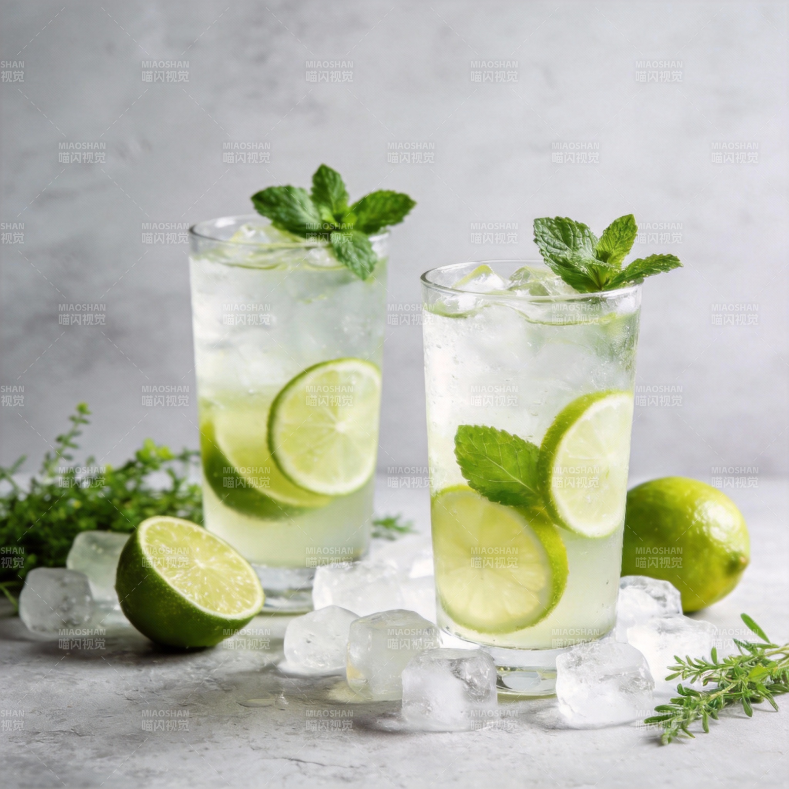 清凉薄荷青柠饮图片