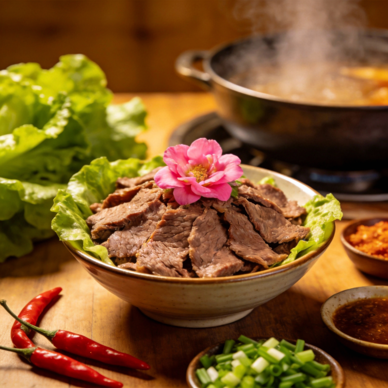 热气腾腾的牛肉宴图片