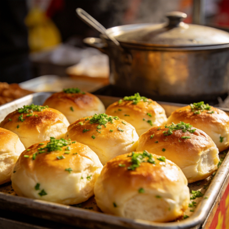 金黄香葱小面包图片