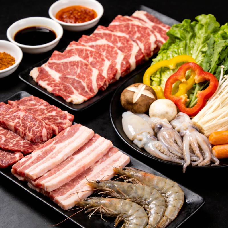 美味烧烤食材拼盘图片