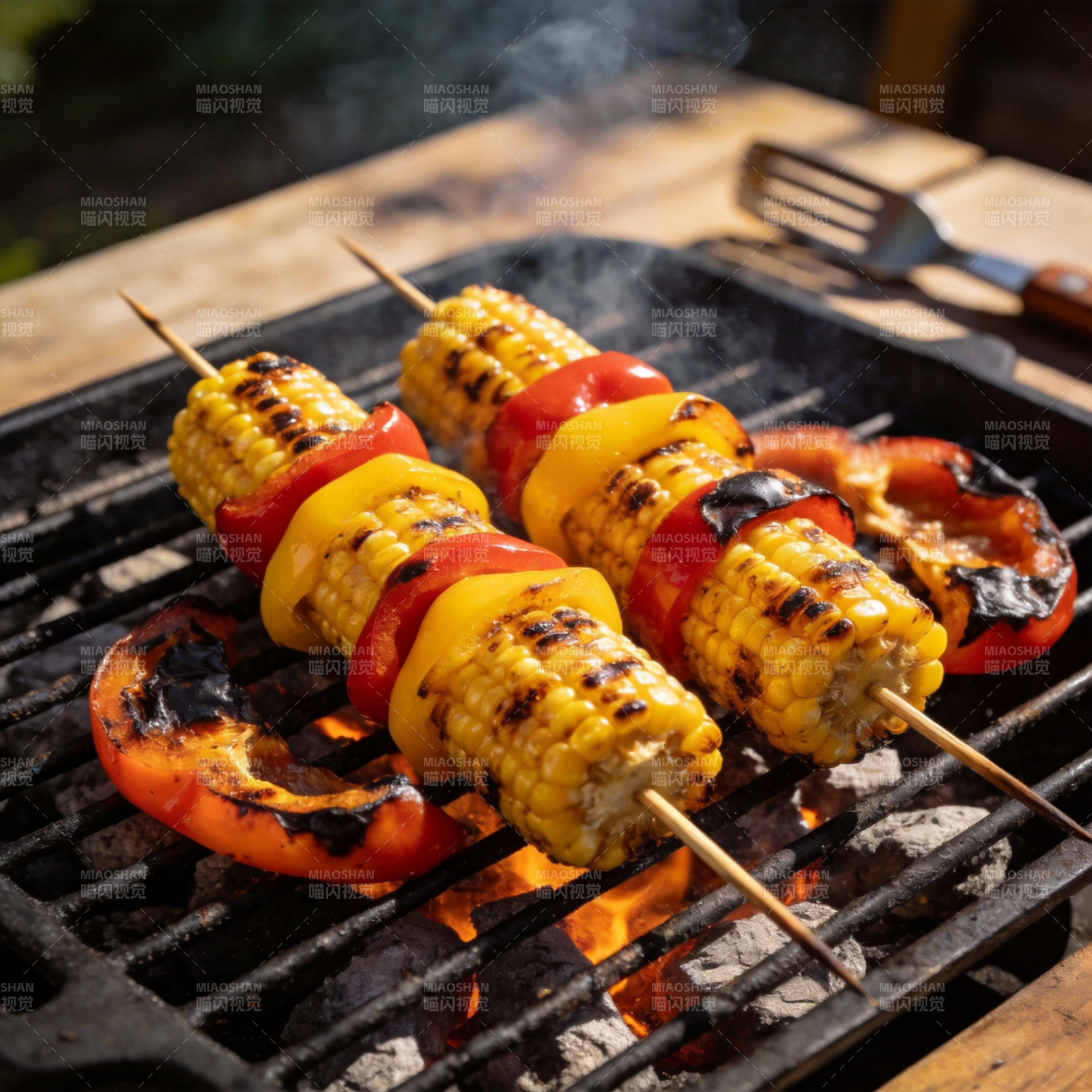 烤玉米彩椒串图片