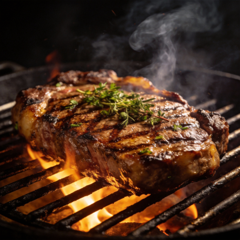 烤牛排 香草点缀图片