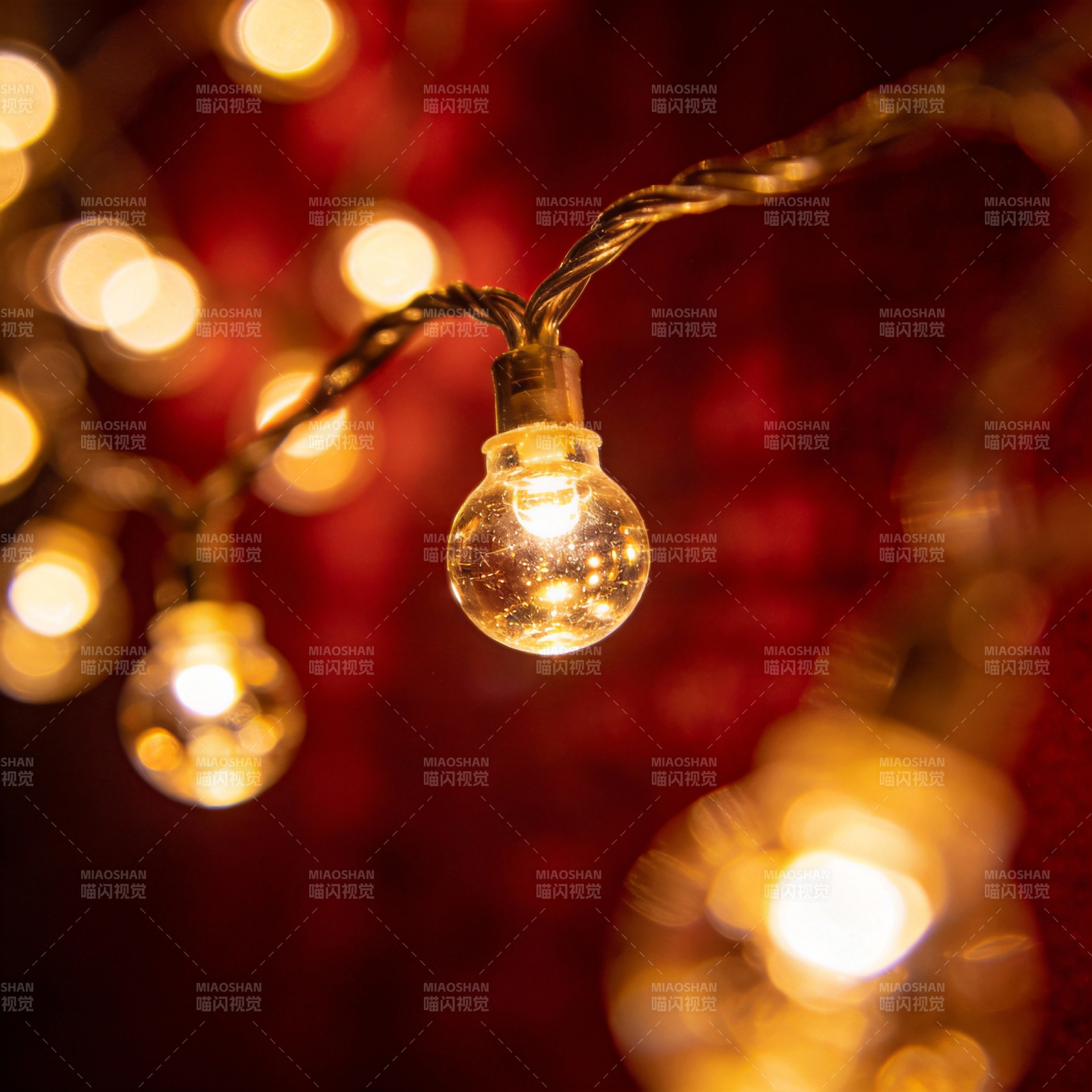 暖光灯串 温馨夜景图片