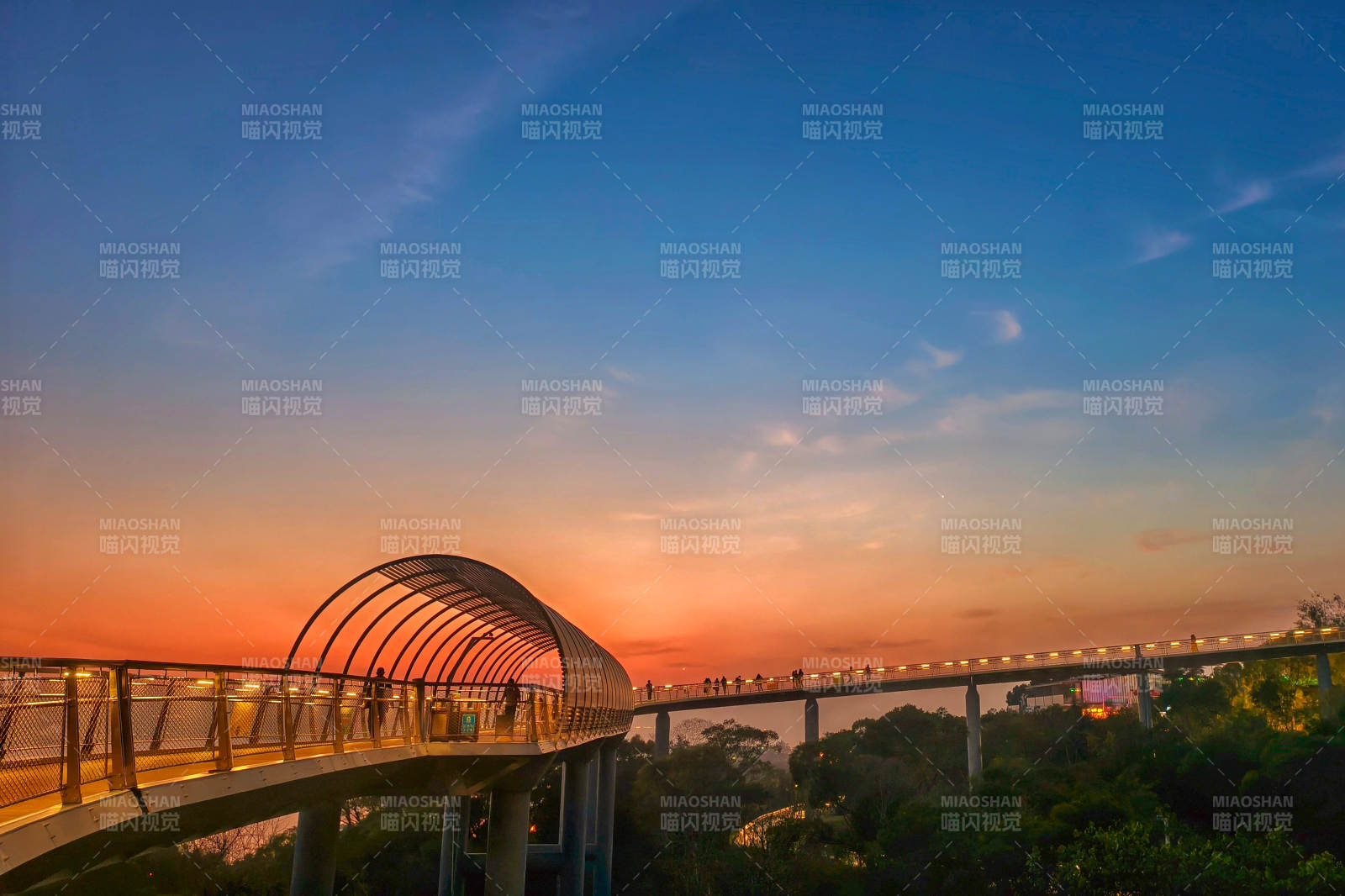 厦门山海步道黄昏美景图片