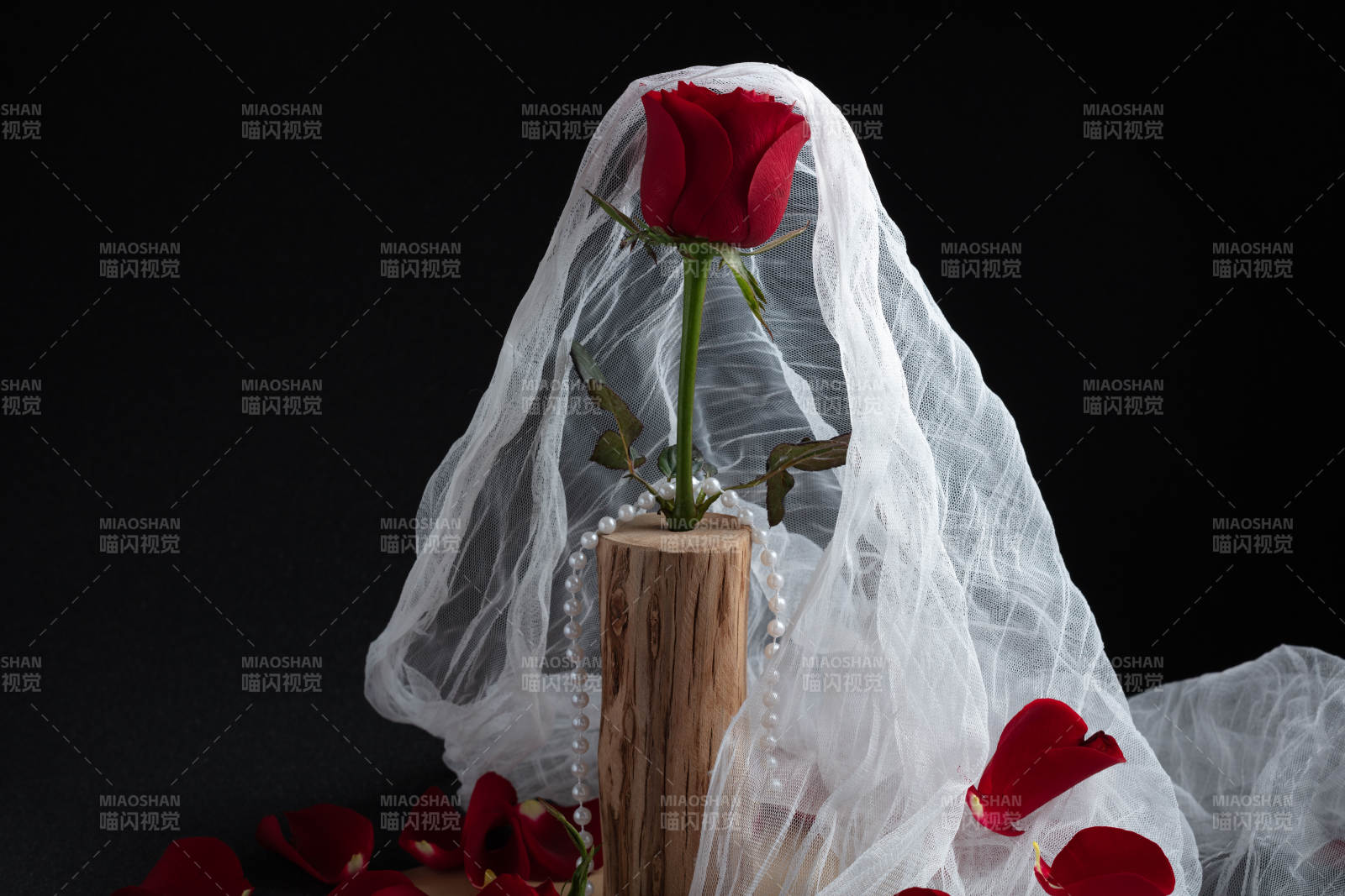 红玫瑰与婚纱图片