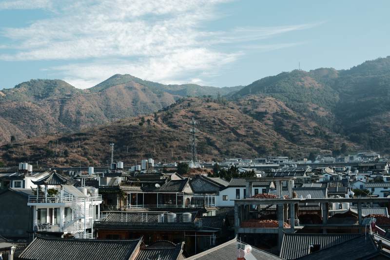 大理双廊古镇山城风光图片