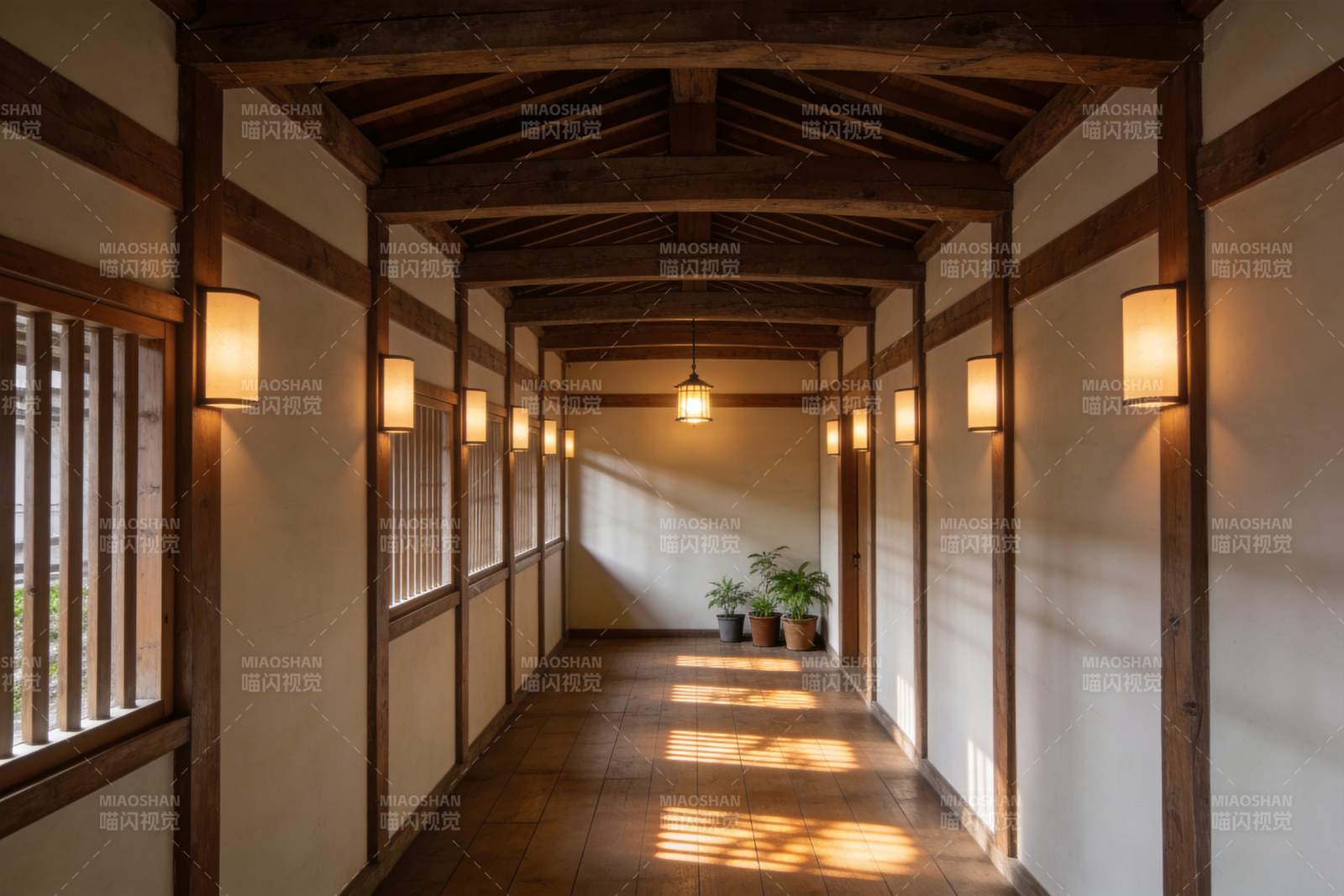 古韵长廊光影交错图片