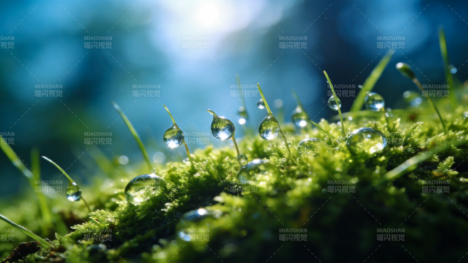 露珠映翠 moss图片