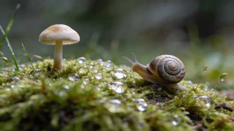 蜗牛与小菇共舞图片