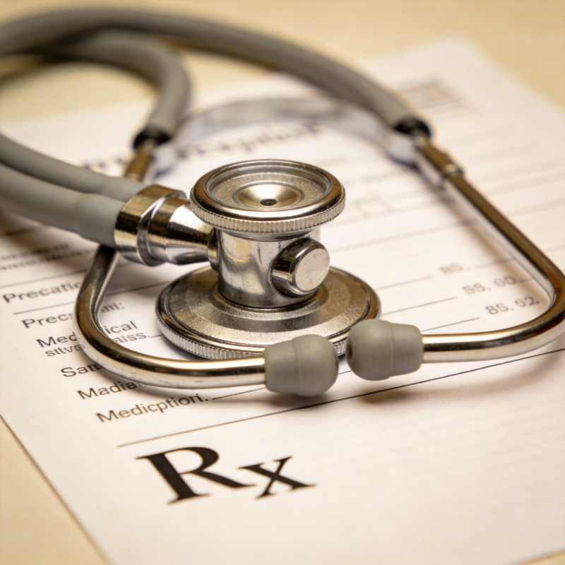 听诊器与处方笺图片