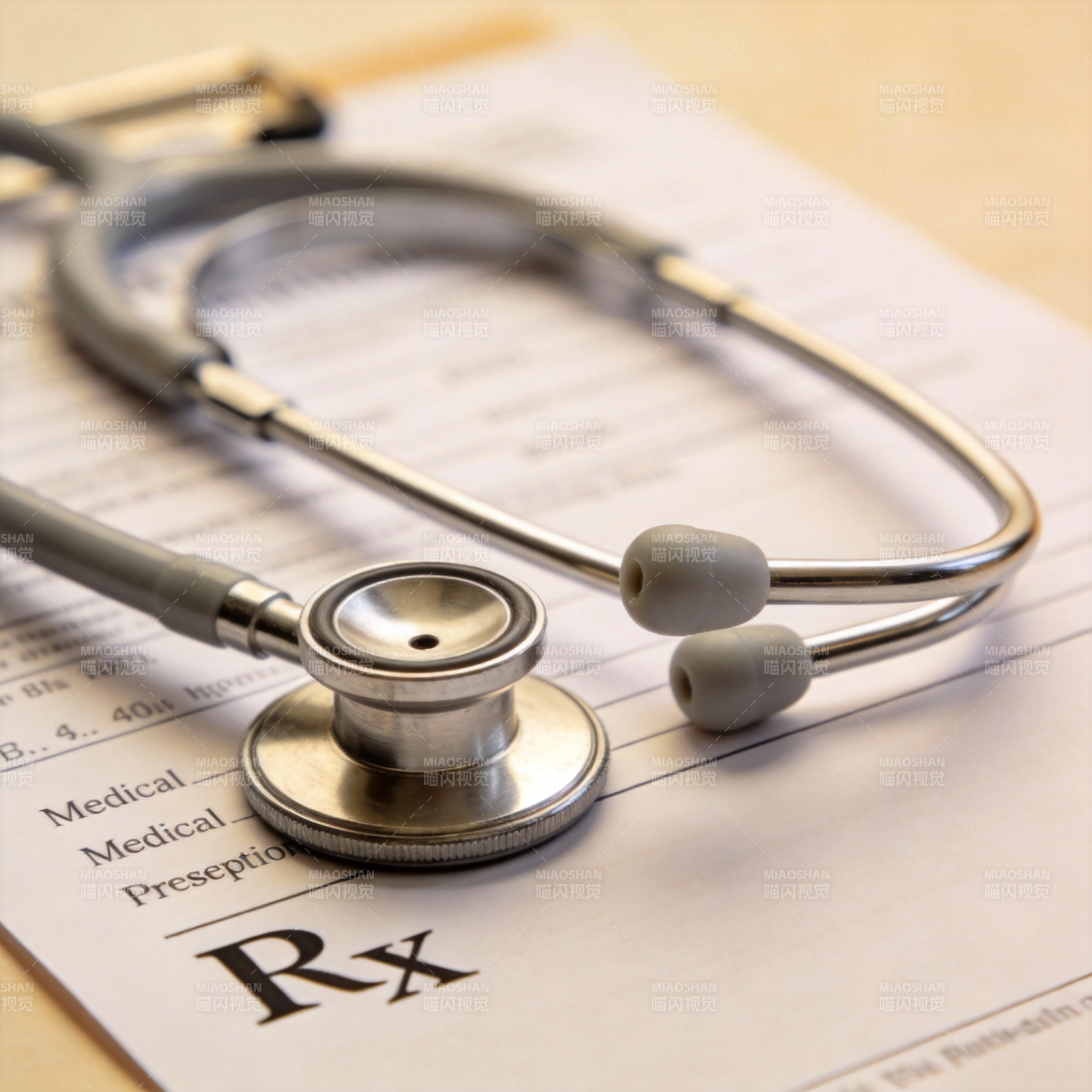 听诊器与处方笺图片