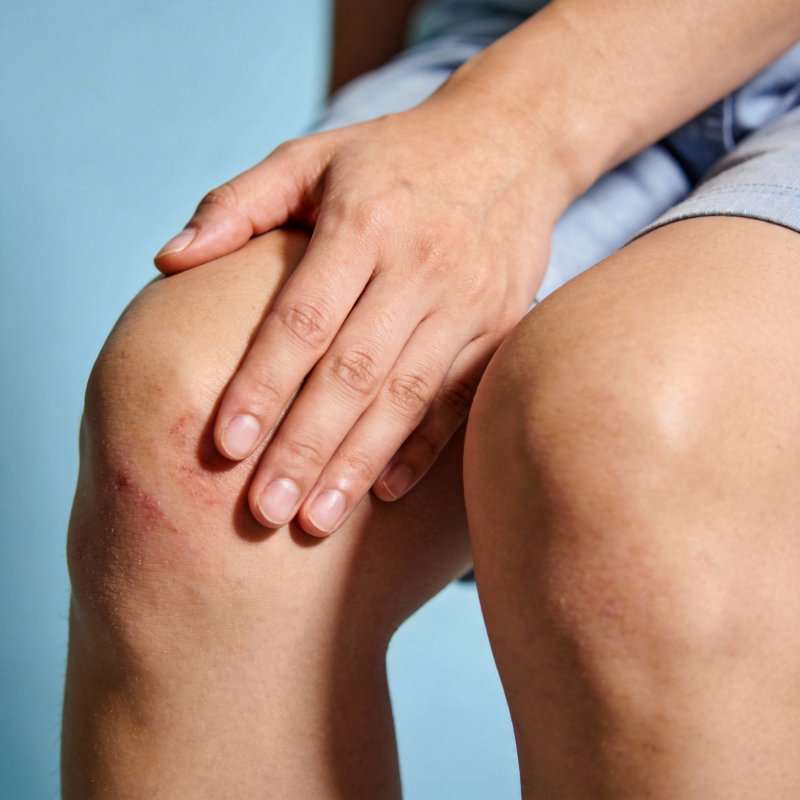 膝盖不适 手扶痛点图片