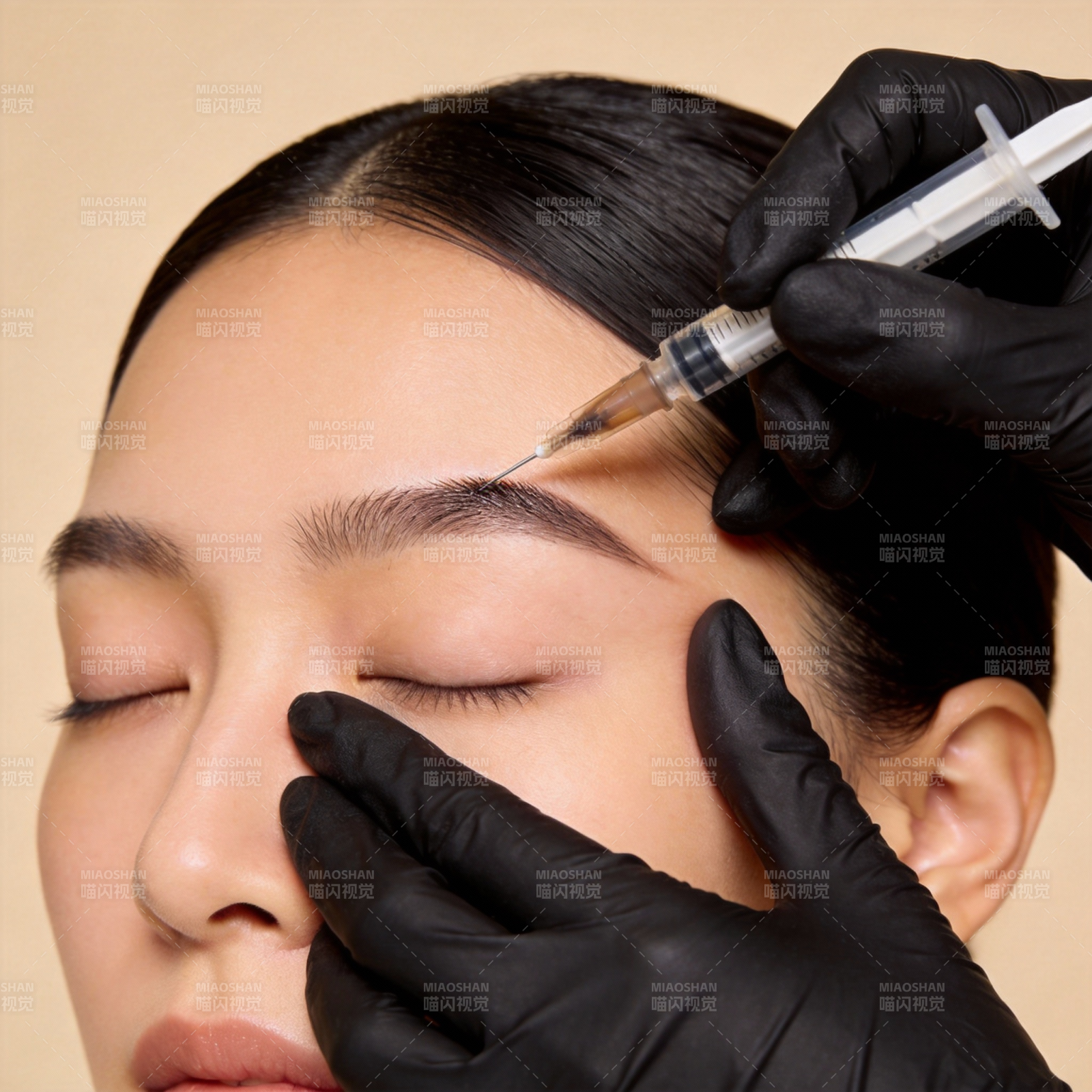 眉间注射美容图片