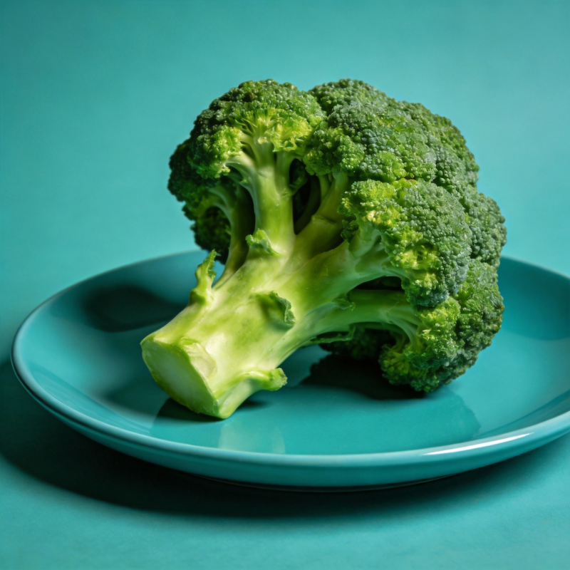 翠绿西兰花静置盘中图片