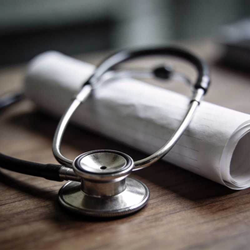 听诊器与病历图片