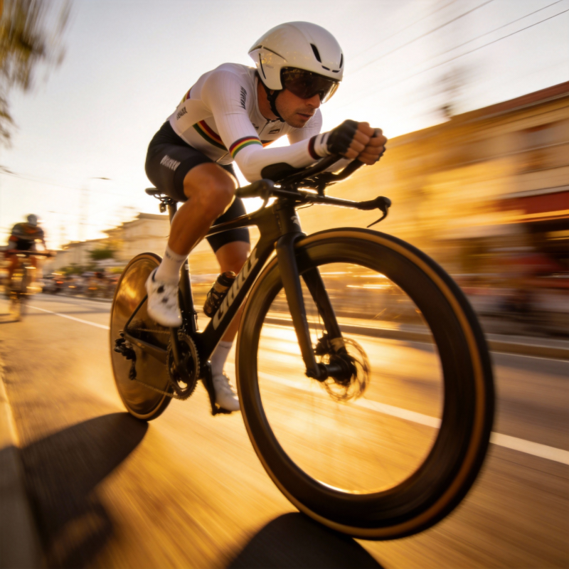 疾驰的骑行者图片