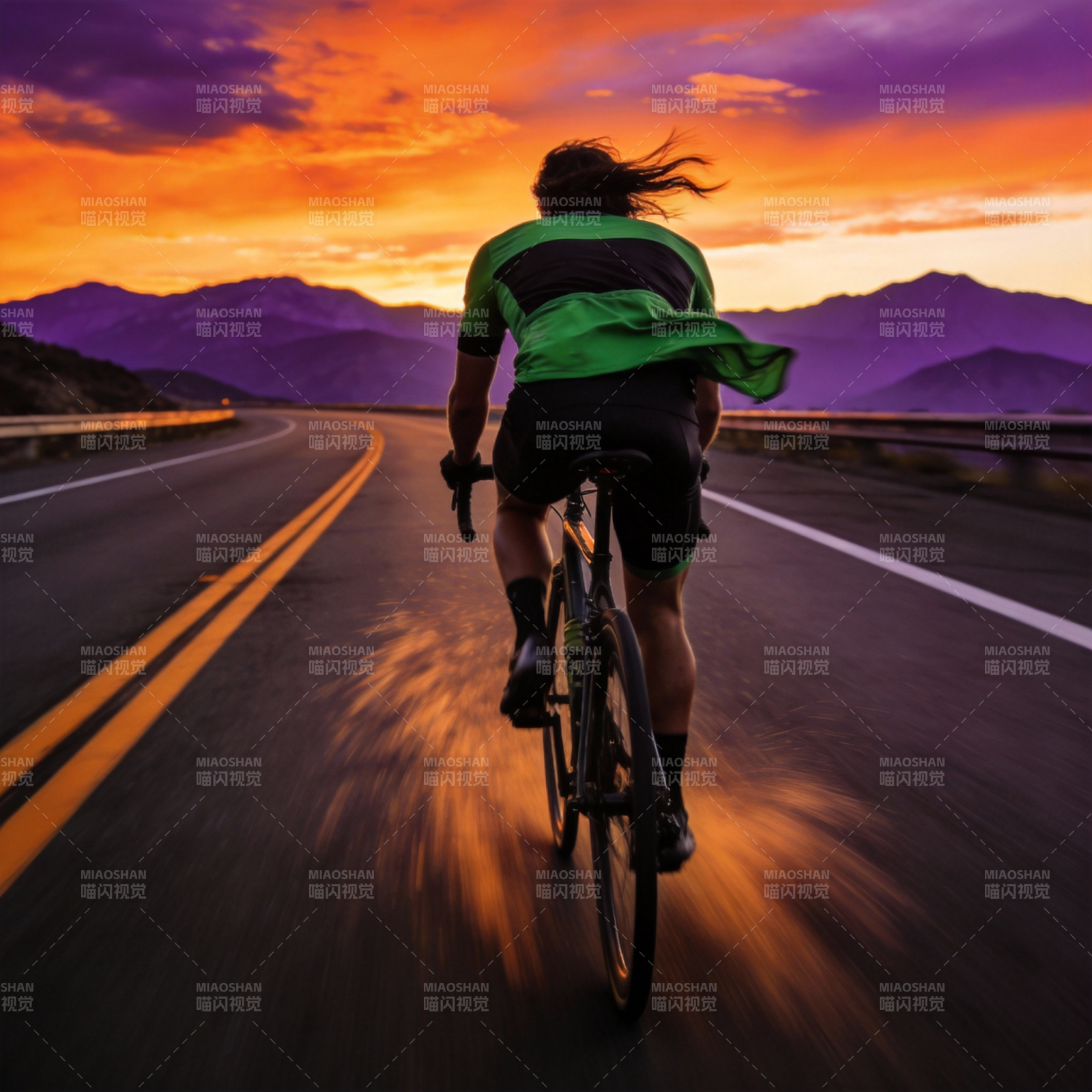 骑行追日图片