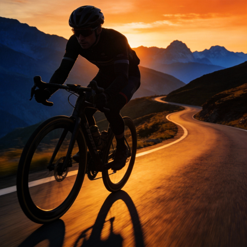 骑行者在山间公路图片