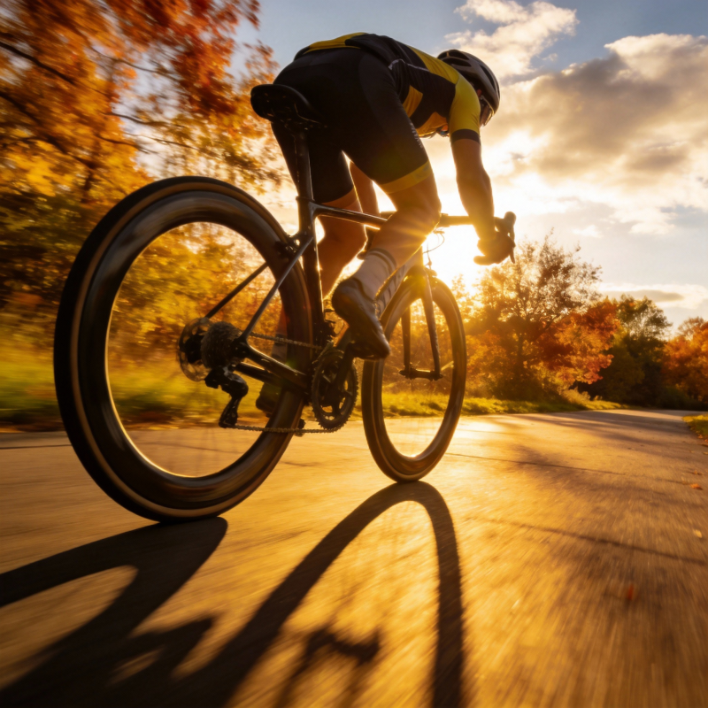 秋日骑行 光影飞驰图片