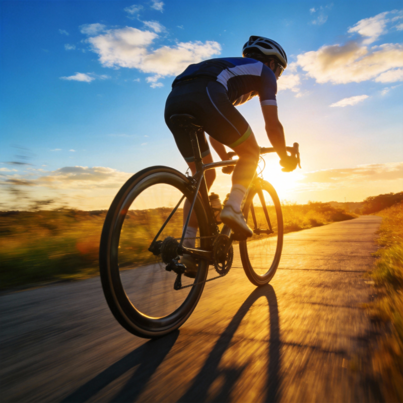 夕阳下的骑行者图片