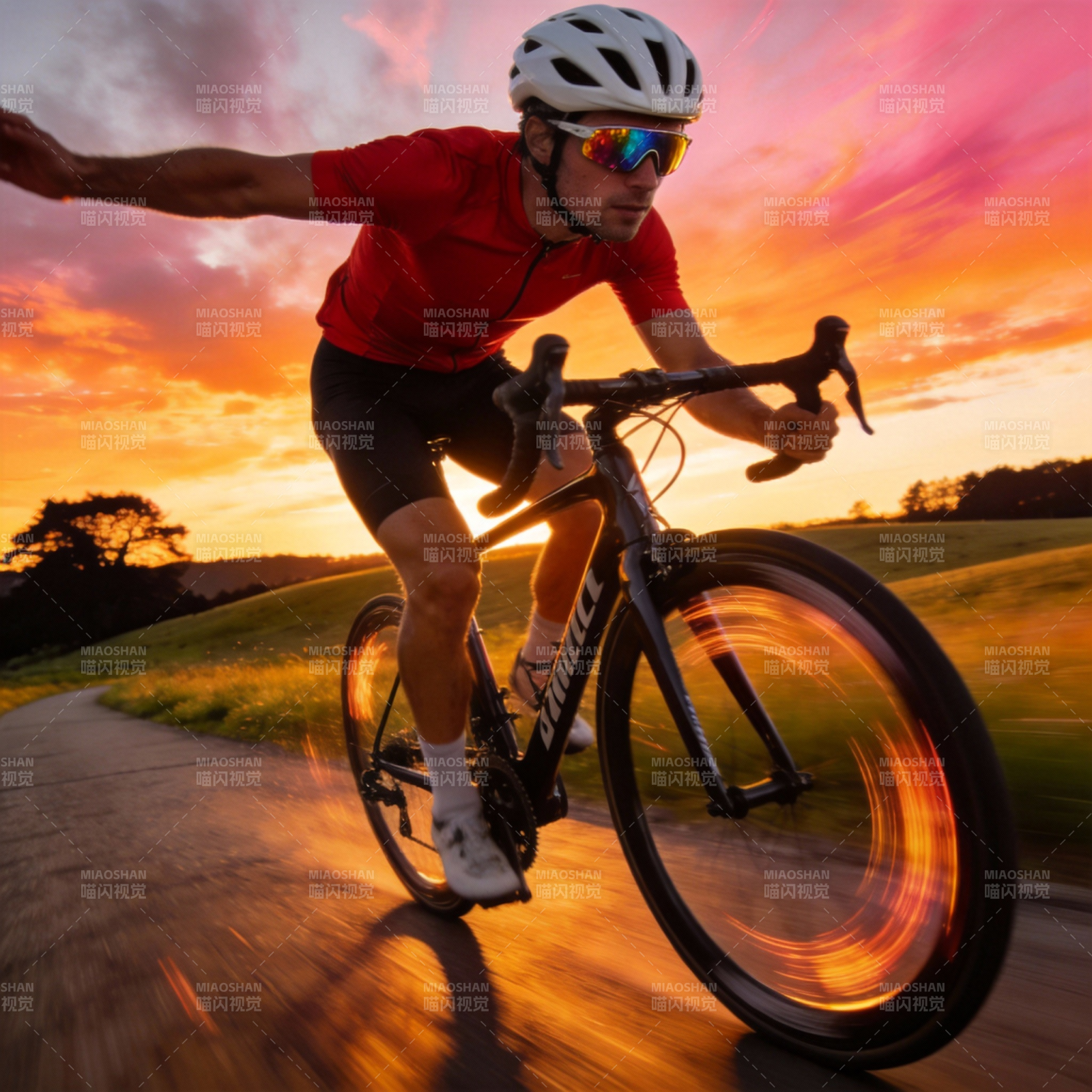 骑行追日图片